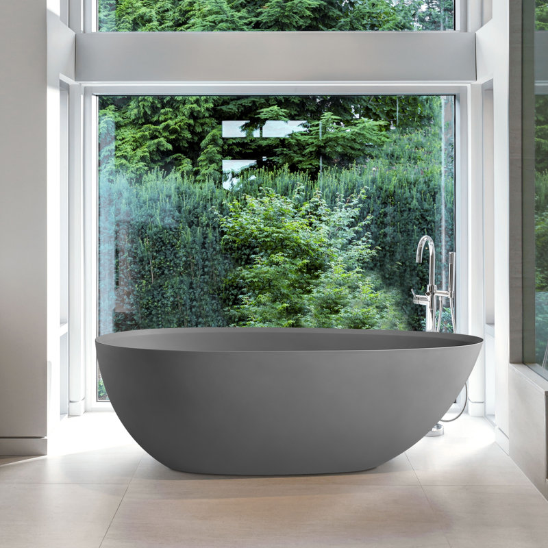 67'' x 33'' Freestanding Soaking Solid Surface Bathtub