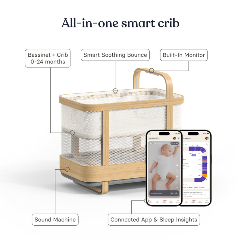 Cradlewise Convertible Smart Bassinet and Crib