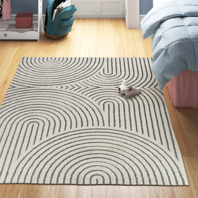 Barklay Geometric Machine Woven Rug, Rectangle 5'3" x 7'