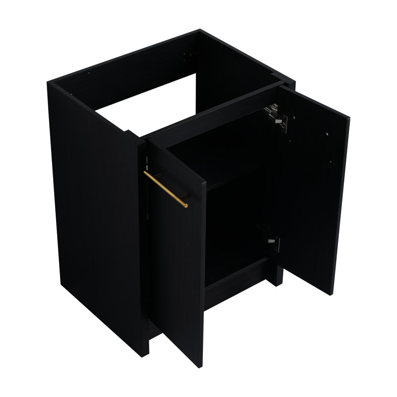 Meuble-lavabo autoportant 24 po Modern - Châtaignier noir pour rénovation