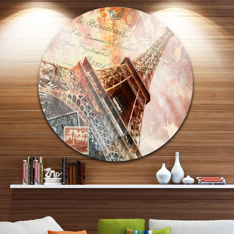 « paris eiffel tour paris », impression, H 30 po x l 40 po x P 1,5 po, Bois