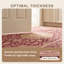 Tapis Darnley traditionnel à médaillon, style persan, bordeaux, cuivre, vert, crème, rose, lavable à la machine, antidérapant, à poils courts, pour l'intérieur et l'extérieur, adapté aux animaux domestiques, idéal pour le salon, la chambre, la salle à manger, l'entrée, le couloir ou le bureau.-1273664486