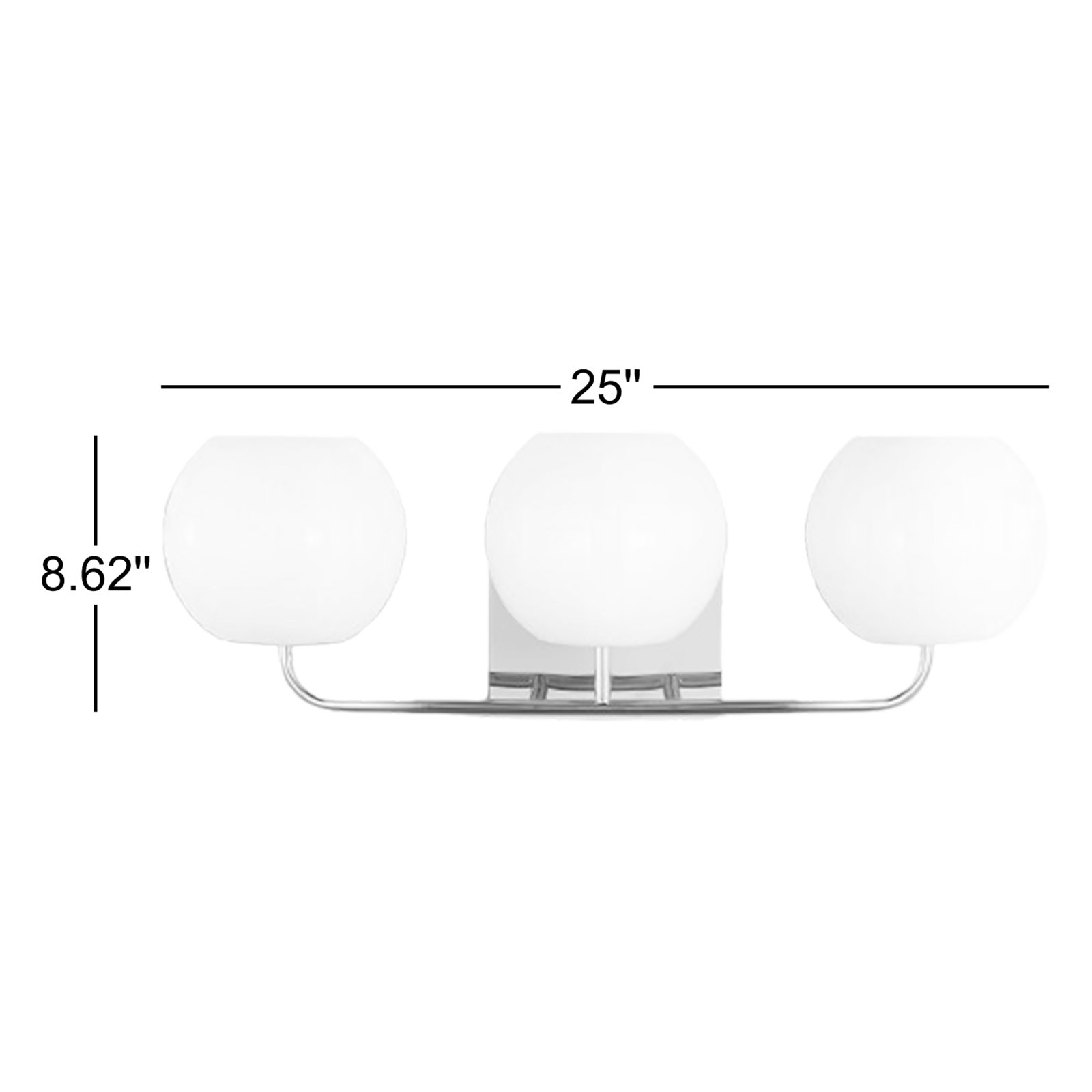 Jorund 3 Light Dimmable Vanity Light, Chrome, No