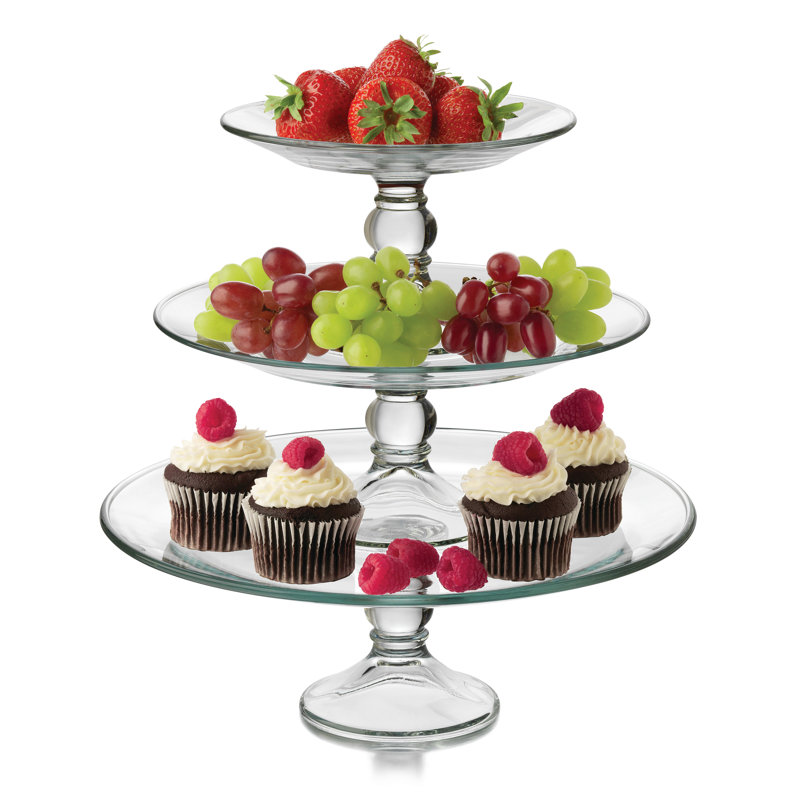 Libbey Selene 3-Tier Glass Footed Server Set