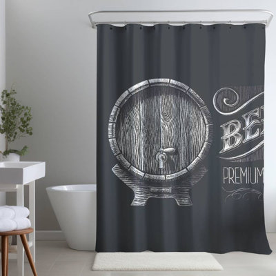 Shower Curtain GA14 – Polyester Shower Curtain, Dye Sublimation Print, 71" W × 74" L