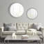 Miroir rond perlé de 36 po de style moderne avec cadre métallique argenté antique pour un look-921242923