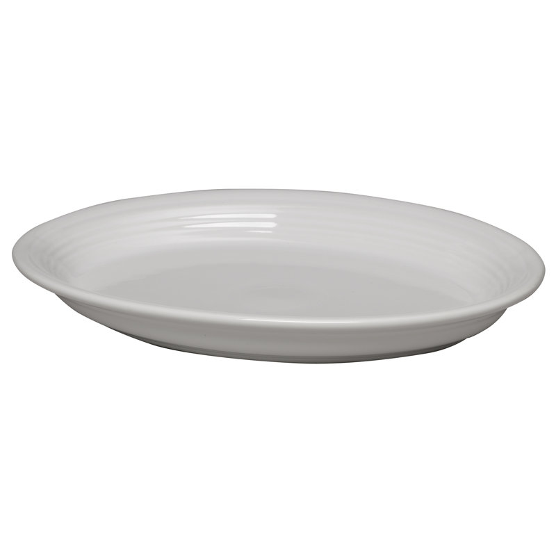 Plat de service ovale Fiesta Serveware, Blanc, H 1,75 po x l 13,62 po x L 13,62 po