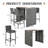 5-pieces Outdoor Patio Wicker Bar Set Removable Cushion