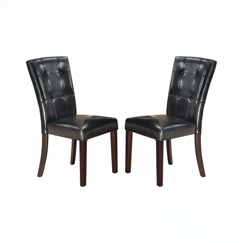 Chaise rembourrée en similicuir, Noir
