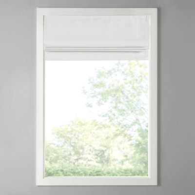 Galen White Basketweave Cordless Room Darkening Single 33x64" Roman Shade