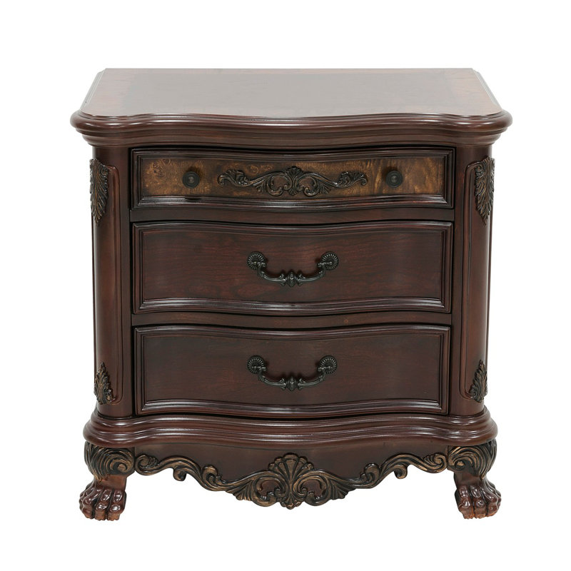 Ensemble de 2 tables de chevet en bois d'ingénierie traditionnel Nightstands
