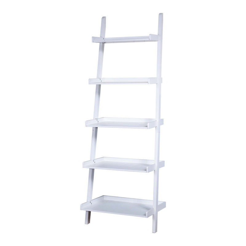 5 - Tier Ladder Shelf, White