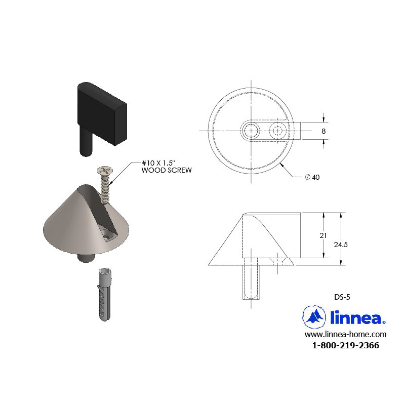 Stainless Steel Floor Mount Stop, Polish