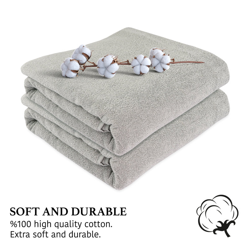 100% Cotton Midweight Bath Towel, Gray