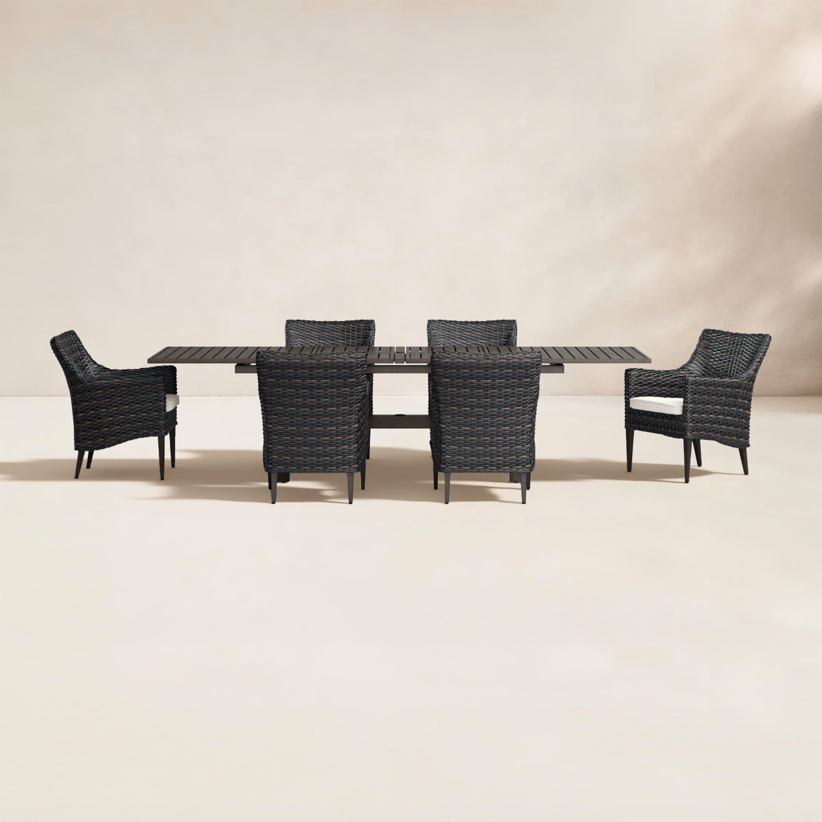 Keiser 84" Patio Dining Set, Beige, 6