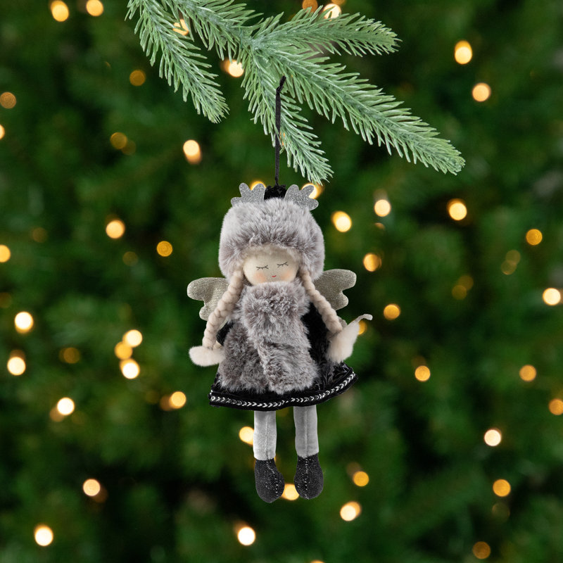 Winter Girl Angel Hanging Christmas Figure Ornament - 8.5"