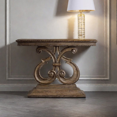 American-style carved entrance console table