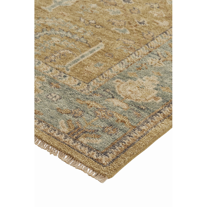 Carrington Wool Oriental Area Rug in Gold, Rectangle 8'6" x 11'6"