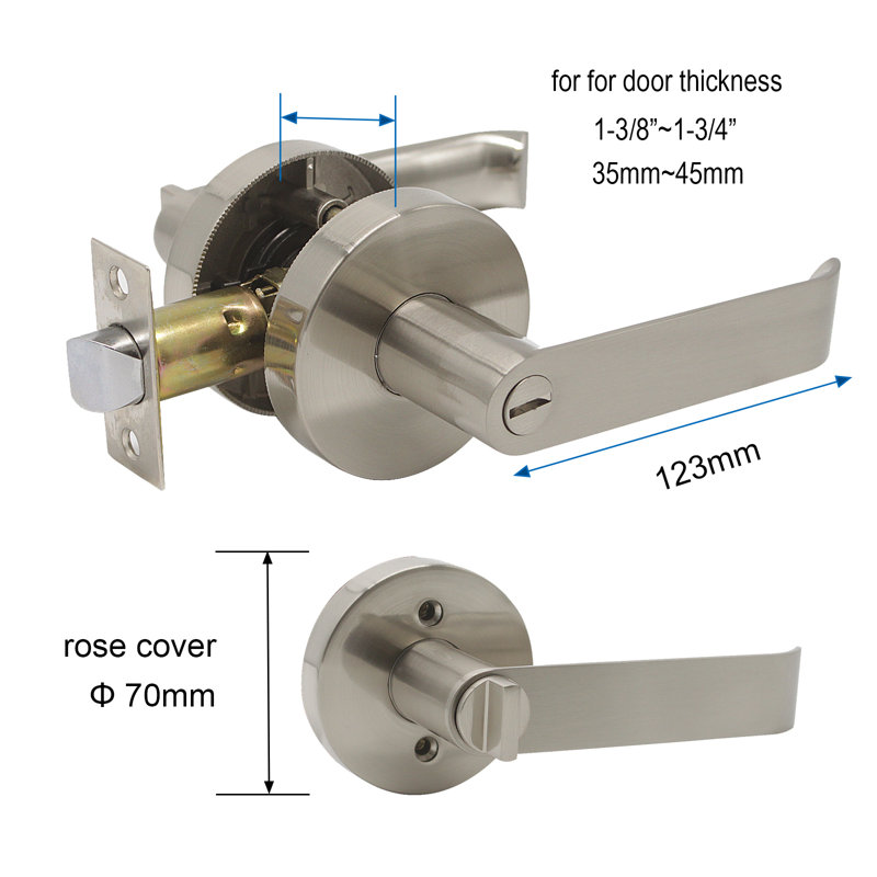 Satin Nickel Privacy (Bed & Bath) Door Lever