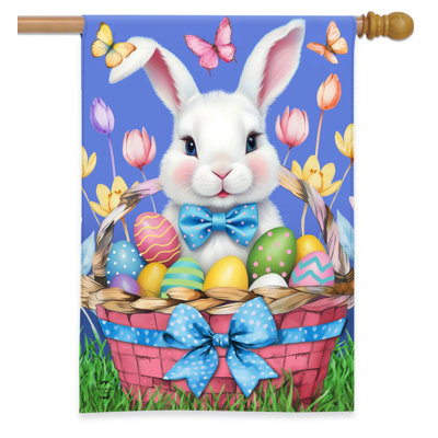 Easter Bunny Basket House Flag