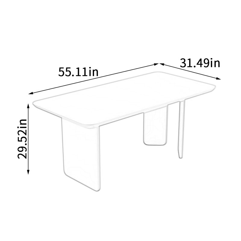 Table de salle à manger Exquise, H 29,52 po x L 55,11 po x l 31,49 po