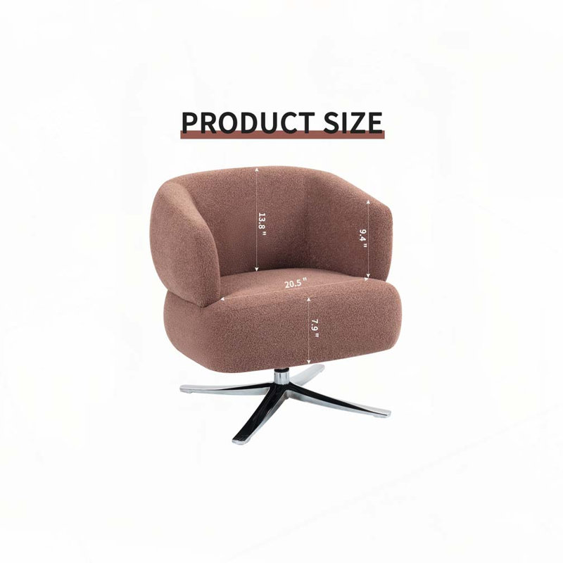 Chaise d'appoint pivotante rembourrée, Rouge