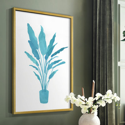 Watercolor House Plant I Framed Print - Solid Wood