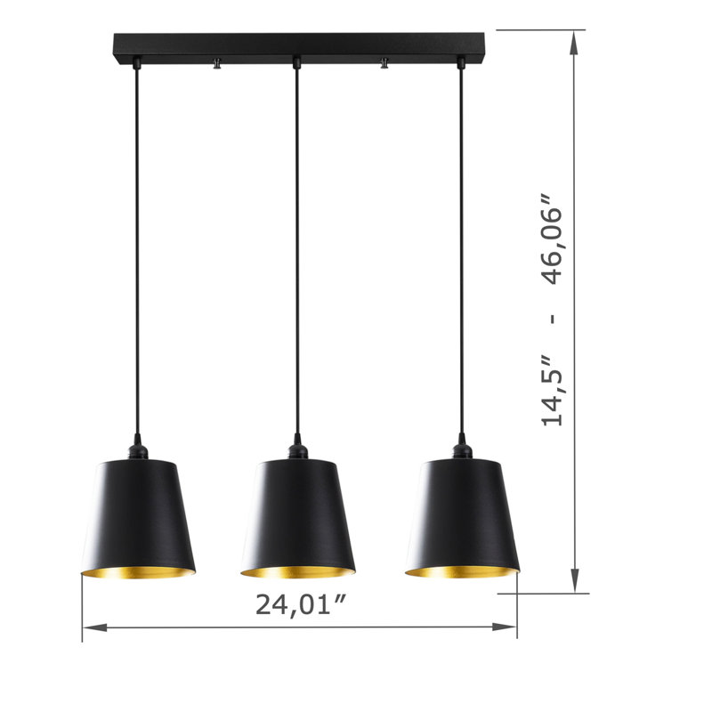 Adjustable Height Metal Body Kitchen Island Pendant