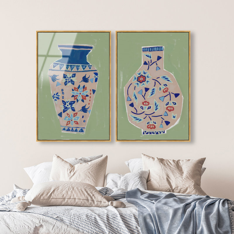 Heirloom Vase Set Set by Oliver Gal, 46" H x 31" W, Gold Floater Frame