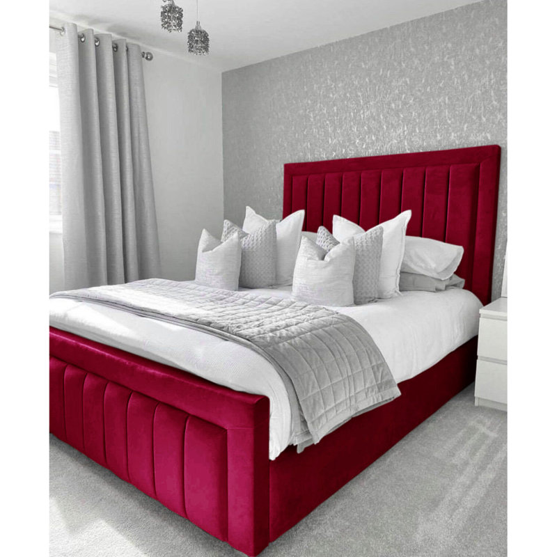 Bastiaan Upholstered Ottoman Storage Bed, Small Double (4'), Red