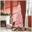Arbre de Noël artificiel enneigé avec forme de crayon, branches réalistes en pin, lumières DEL blanc chaud, ouverture automatique
