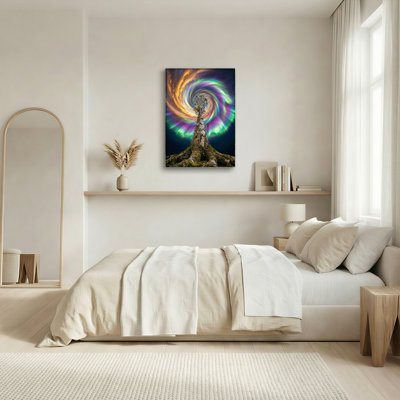 Art mural sur toile Gallery Wrap pour le salon, la chambre à coucher, le bureau ou le vestibule - décoration murale décorative avec arbre cosmique