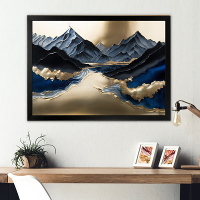 Geismar Golden Mountains And River - montagnes, impression sur toile