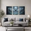 Chauve-souris volante sous la pleine lune, ensemble de 3 toiles murales pour l'Halloween-1543266681