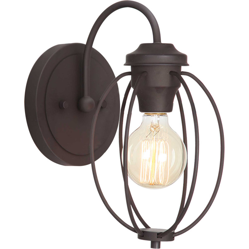 Prelude 1-Light Indoor Antique Bronze Bath or Vanity Wall Armed Sconce or Wall Mount