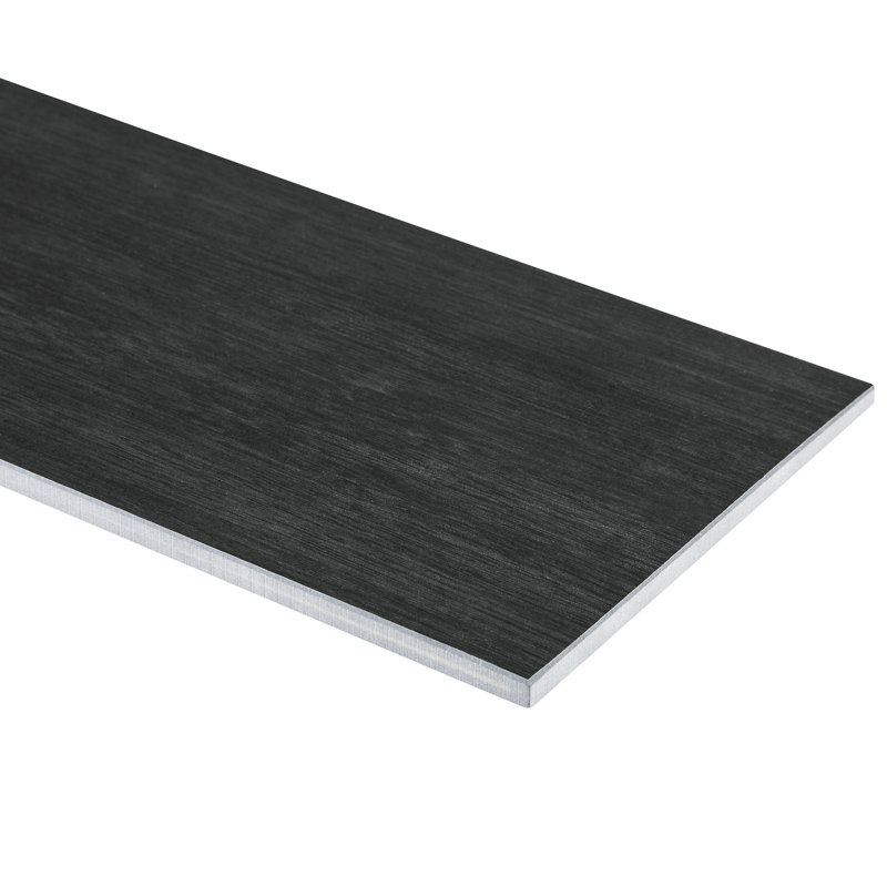 Harmony Grove 6'' W x 36'' L Porcelain Wood Look Singular Tile, Olive Charcoal