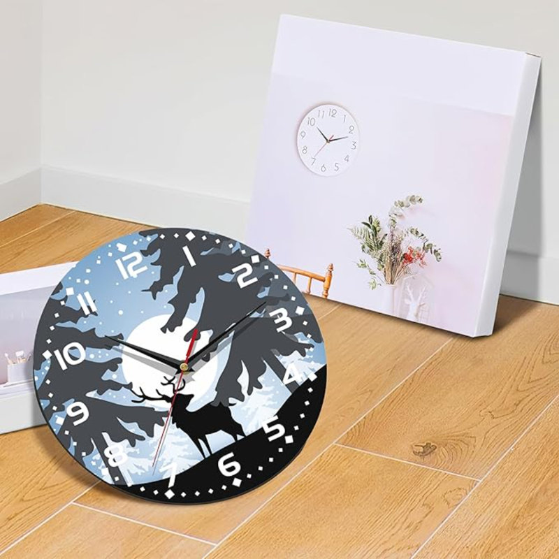 Horloge murale Moonlight Elk Deer