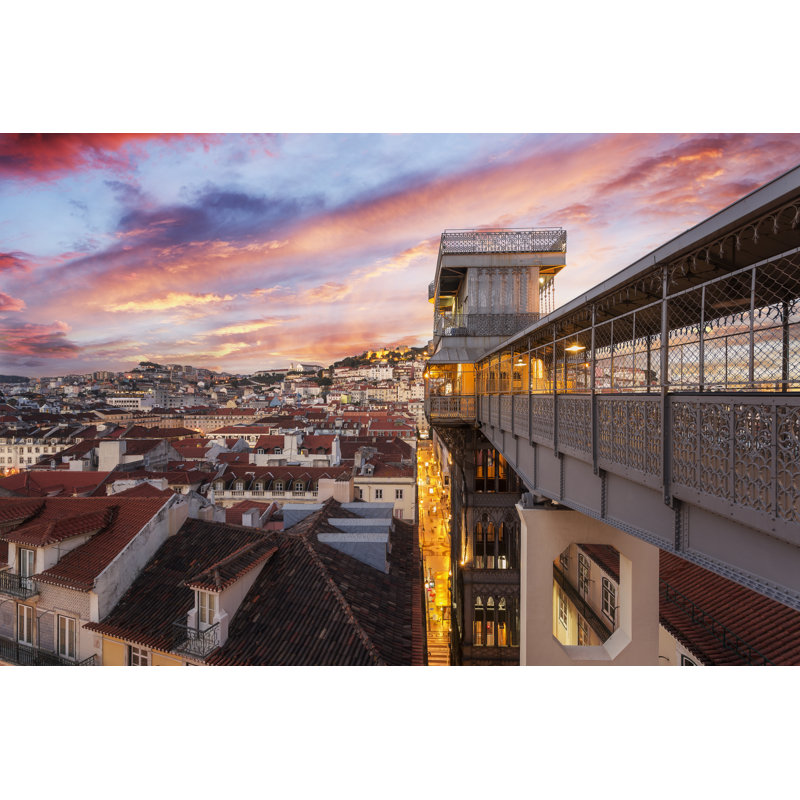 Santa Justa Lift - Wrapped Canvas Print, 30cm H x 46cm W