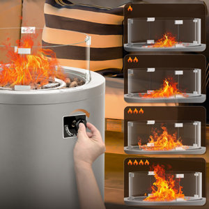 Latitude Run® Chaslynn 19.69" H x 24.41" W Stainless Steel Propane ...