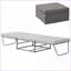 Lit simple convertible en métal pour lit d'invité, repose-pieds pliable gris, aucun sommier tapissier requis pour le petit salon