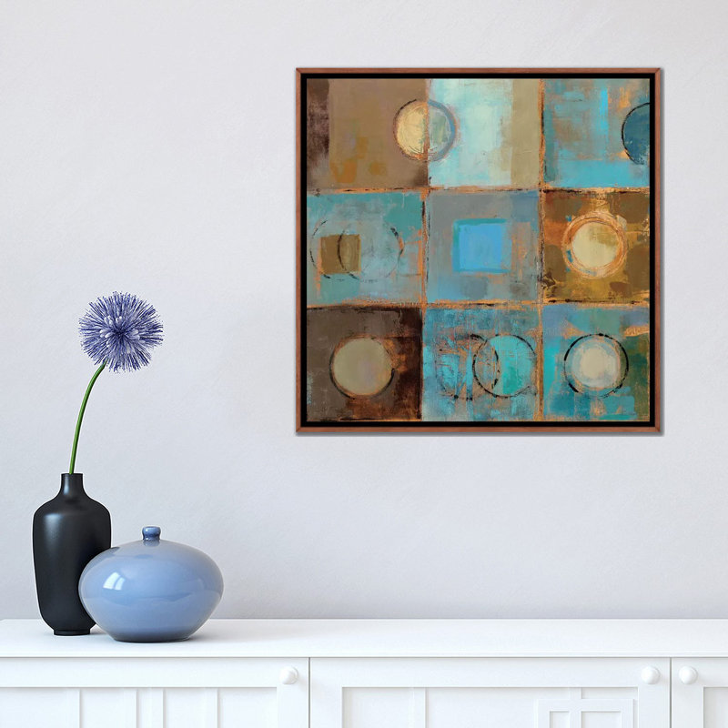 «Pass Way II» par Silvia Vassileva - reproduction d'art, H 18 po x l 18 po x 1,5 po, Toile avec cadre en bois brun classique
