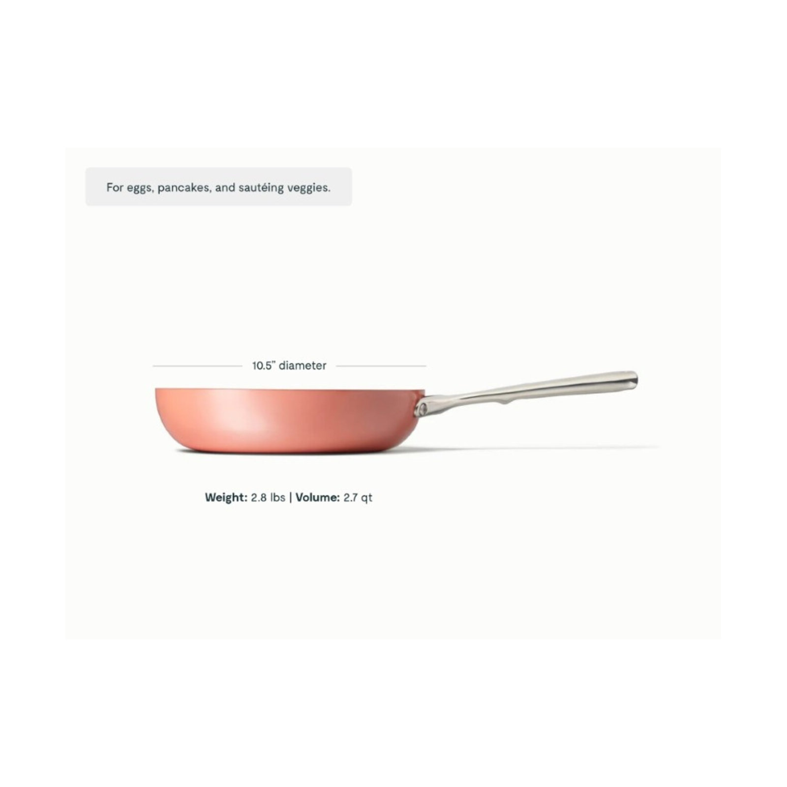 Caraway Nonstick Ceramic Fry Pan, 10.5", Perracotta