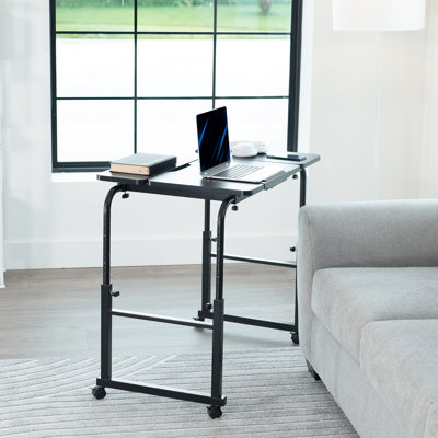 VIVO Black Mobile Height Adjustable Desk for Kids and Adults, Interactive Workstation