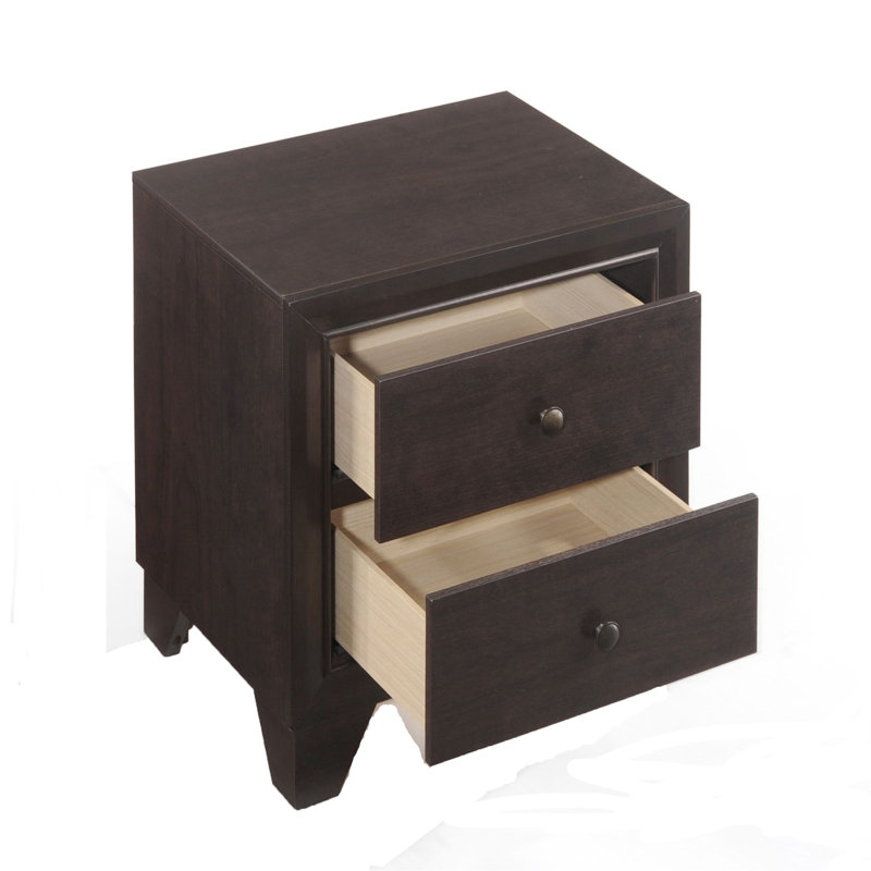 Espresso 2-Drawer Nightstand