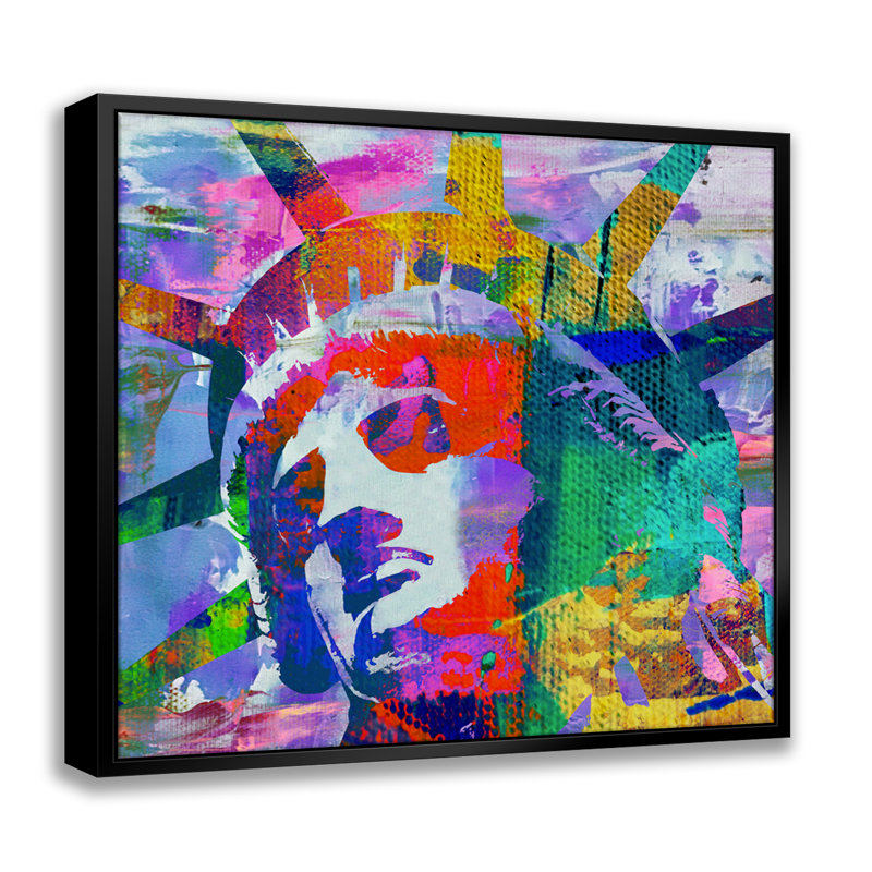 «Liberty III Pop Art», estampe numérique sur toile avec cadre flottant vertical, H 18 po x l 18 po