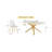 Large Modern Dining Table Set With White Marble Glass And Gold Legs