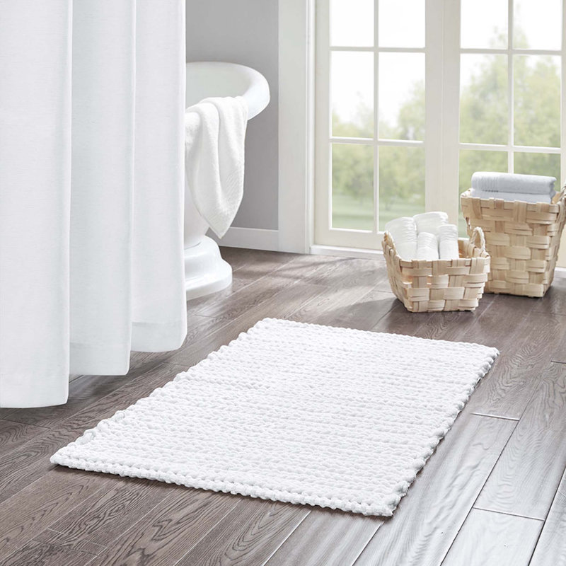 Non-Slip Bath Rug, White, 24"W x 40"L