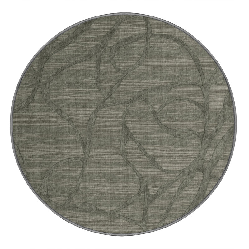 Tapis abstrait lavable à la machine, Rond 7 pi