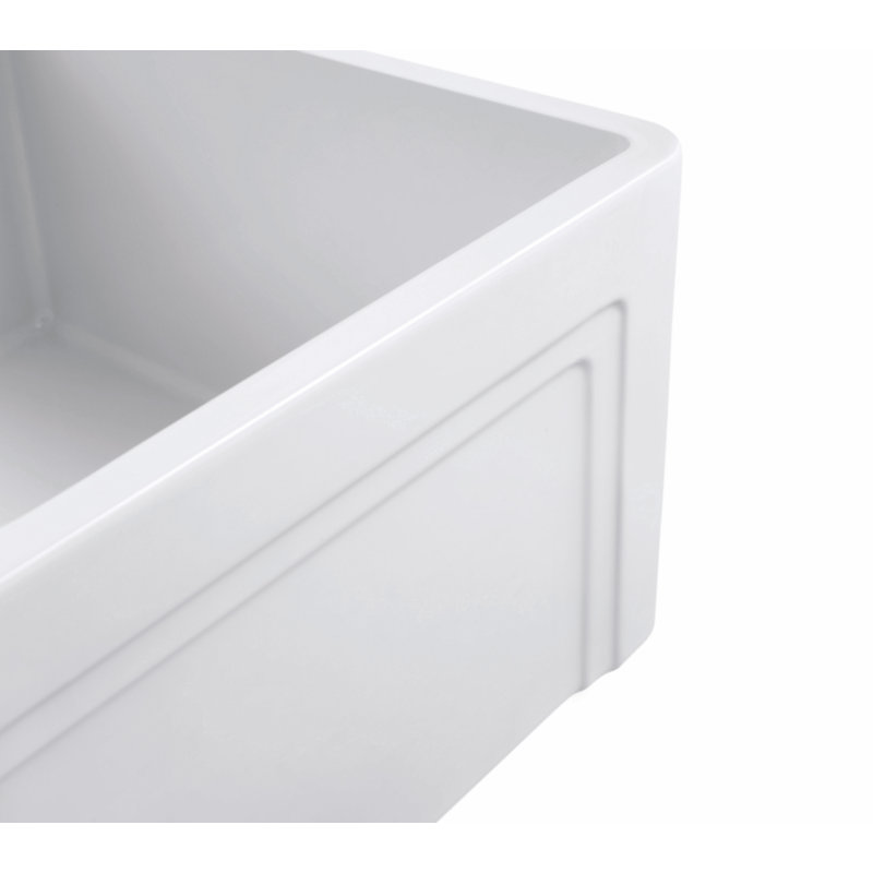 Olde London 33" L x 18" W Farmhouse Kitchen Sink With Grid and Strainer