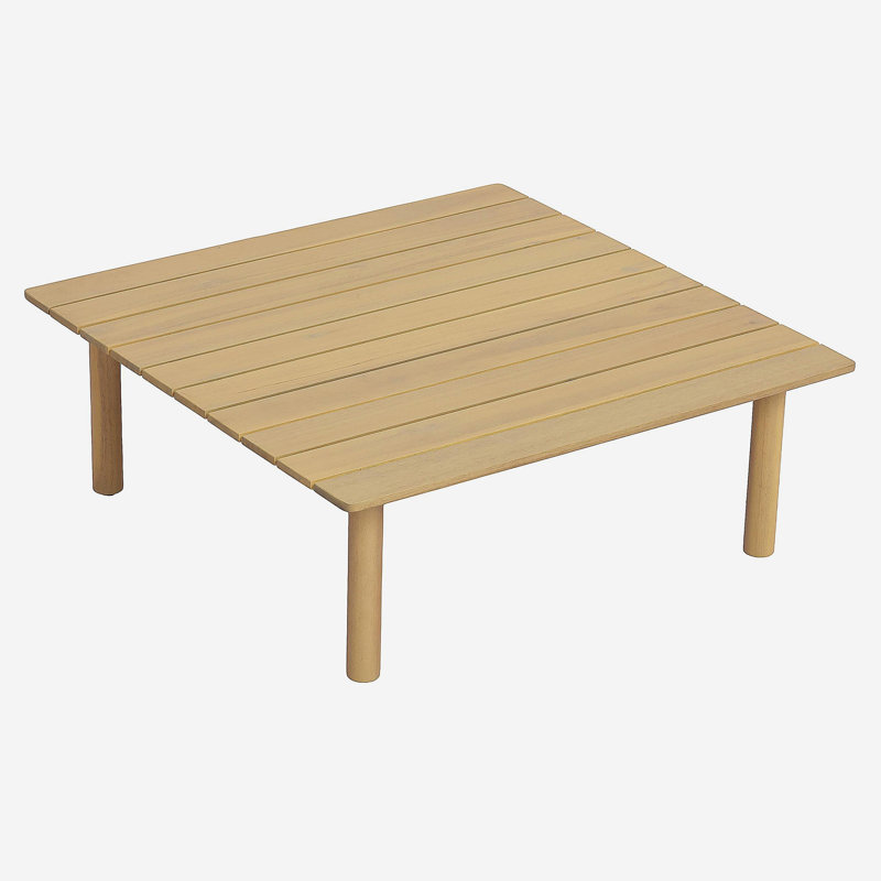 Table basse d'extérieur carrée en bois d'acacia